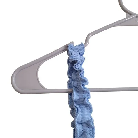 NEW OGL Move Size M Plantive Elf Brami Mini Dress With Shorts Baby Blue Ribbed - Picture 10 of 17